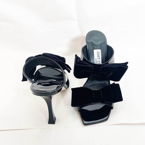 Jimmy Choo Flaca 100mm Velvet Bow Heels - Picture 9 of 9